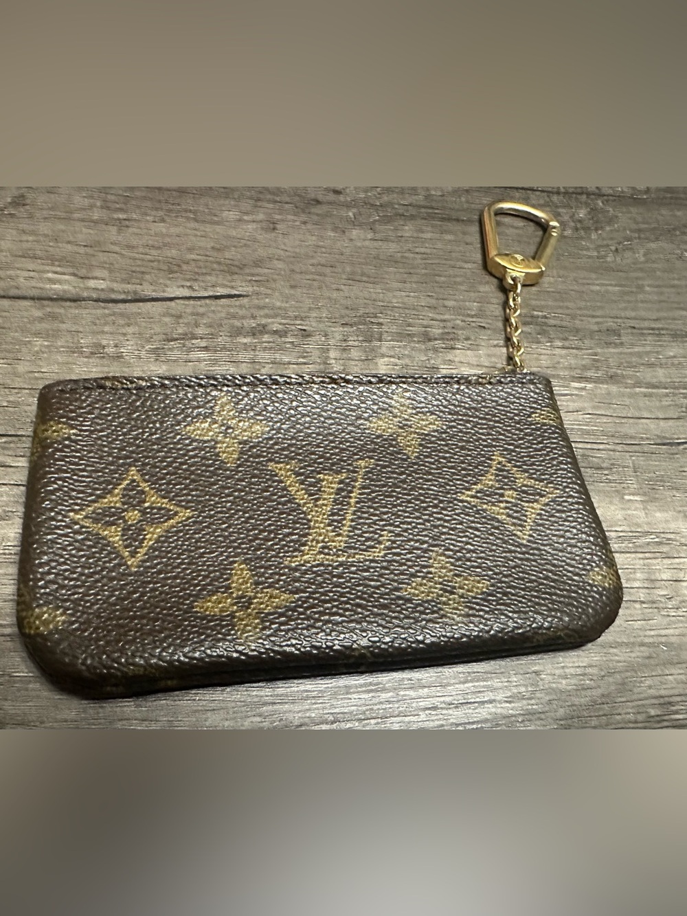 Louis Vuitton Monogram Zip Key Case - Brown & Gold